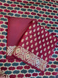 Pure Handloom Wine Mashru Silk Floral Zari Booti with Rangkaat Dupatta Banarasi 3 pcs Suit Set 26AJ_MSR10
