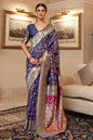 Purple Cotton Silk Floral Minakari Zari Paisely Border Banarasi Saree 12SKL_CS11