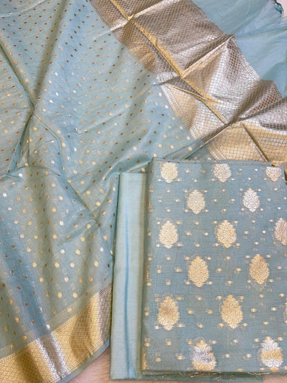 Light Blue Pure Cotton Self Design Banarasi 3 pcs Suit Set 1200IM_PCSD14