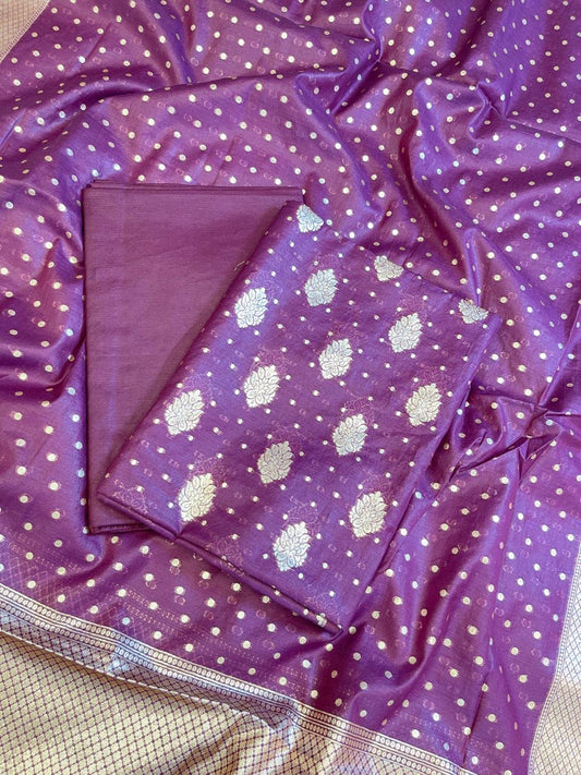 Dark Purple Pure Cotton Self Design Banarasi 3 pcs Suit Set 1200IM_PCSD13