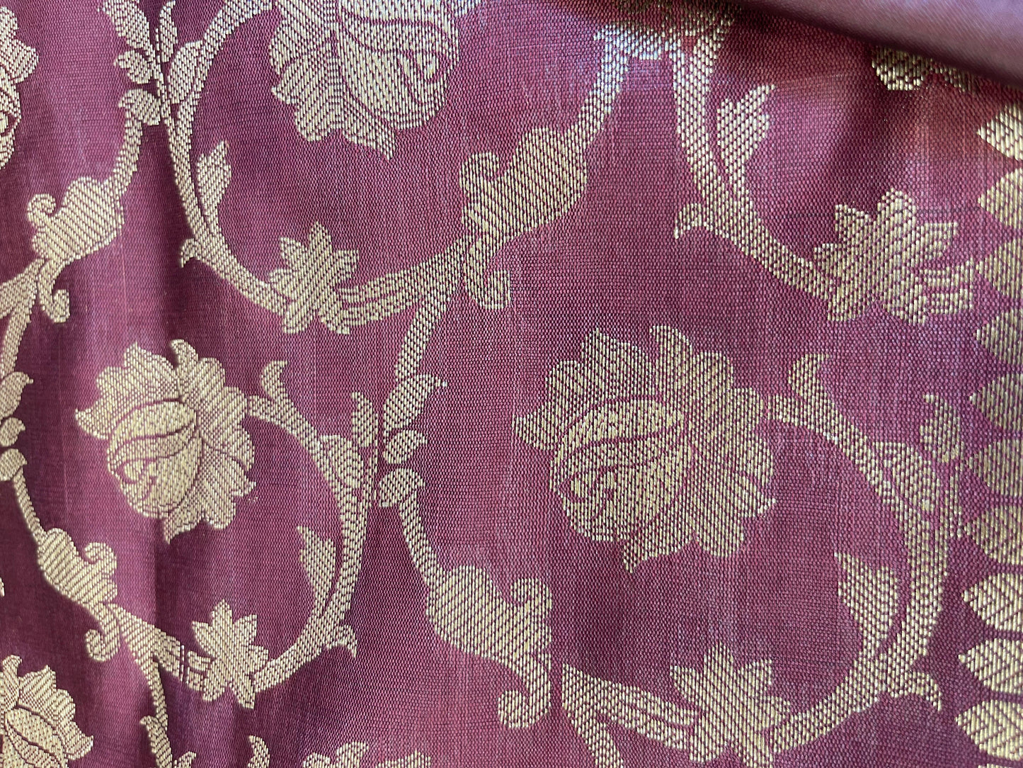 Beige Art Silk Floral Zari Booti Contrast Banarasi Suit with Maroon Dupatta 625AJ_TPT47