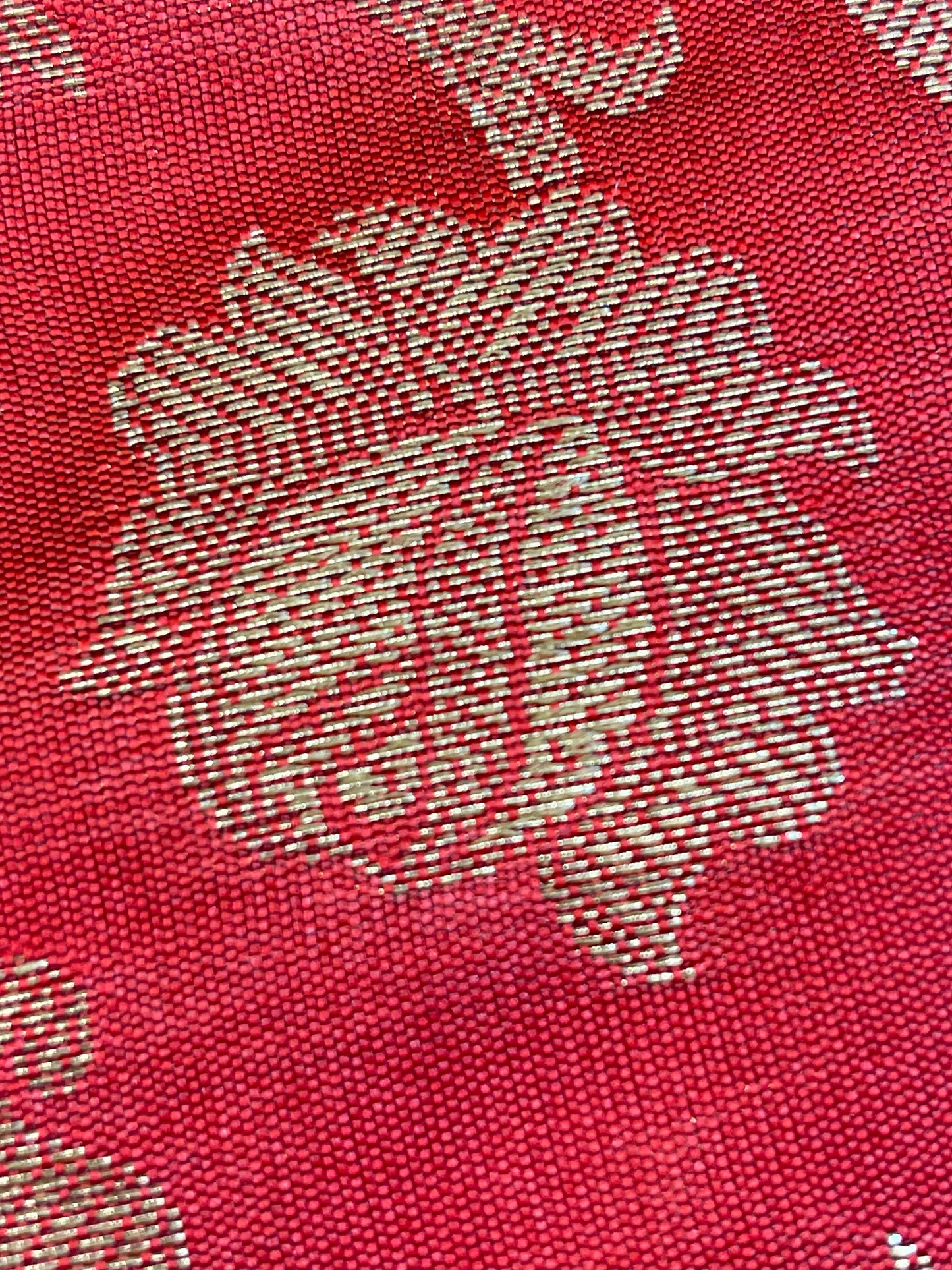 Beige Art Silk Floral Zari Booti Contrast Banarasi Suit with Red Dupatta 625AJ_TPT49