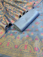 Grey Dyable Premium Cotton Resham Minakari Banarasi Suit 950AJ_NC30