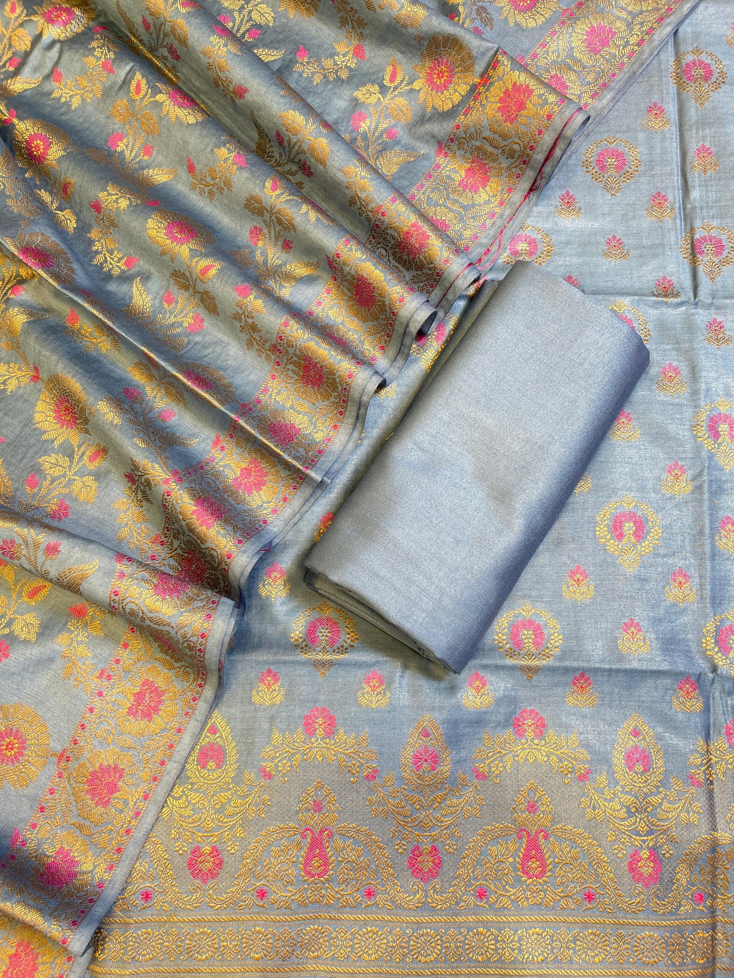 Grey Dyable Premium Cotton Resham Minakari Banarasi Suit 950AJ_NC30