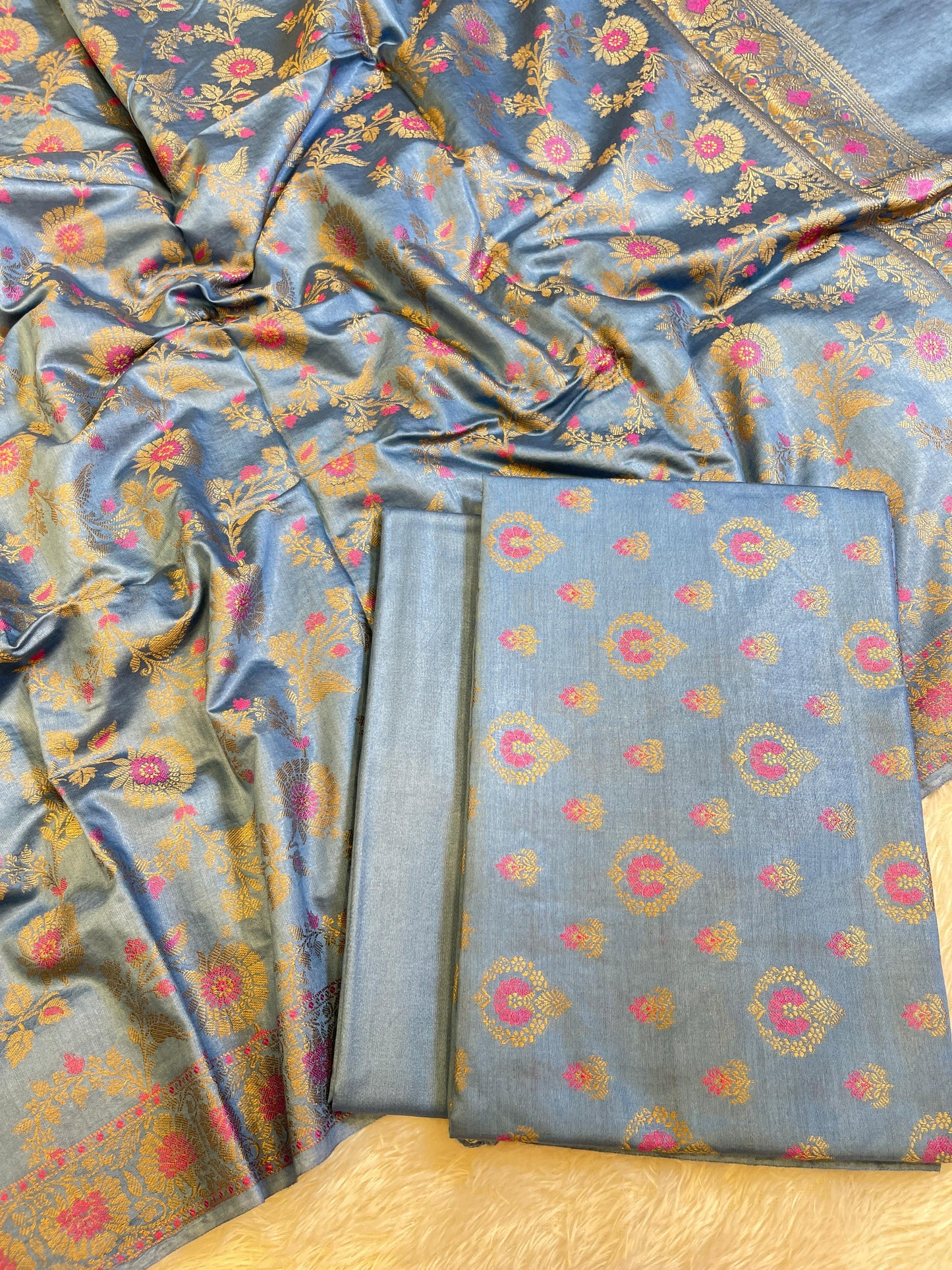 Grey Dyable Premium Cotton Resham Minakari Banarasi Suit 950AJ_NC30