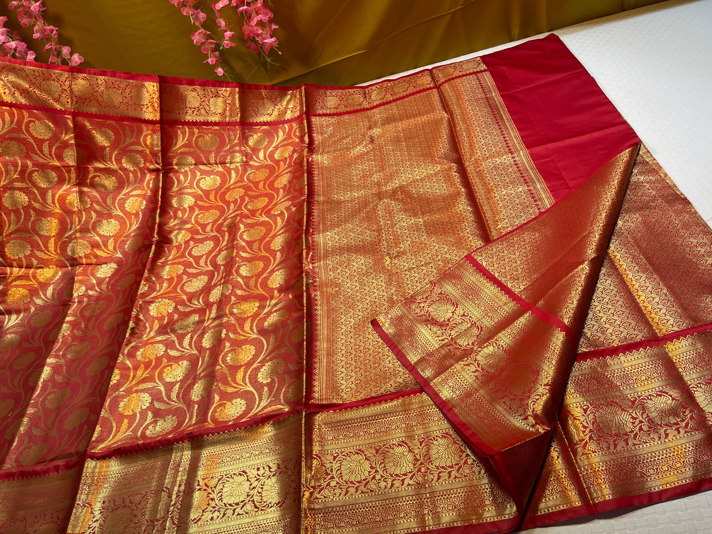 Red Semi Kanchi Silk Banarasi Saree MS_SK2