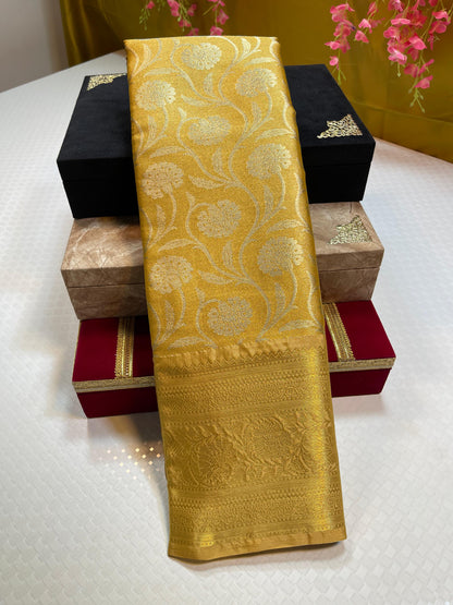 Gold Semi Kanchi Silk Banarasi Saree MS_SK1