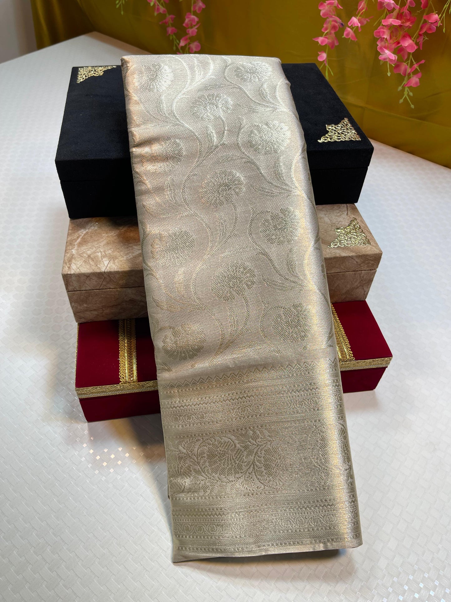 Silver Semi Kanchi Silk Banarasi Saree MS_SK3