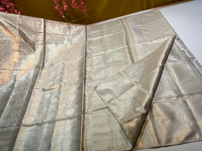 Silver Semi Kanchi Silk Banarasi Saree MS_SK3