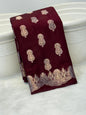Wine Dyeable Katan Silk Paisley Zari Booti Floral Zari Border Banarasi Saree 1075AM_KS1