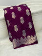 Burgundy Dyeable Katan Silk Paisley Zari Booti Floral Zari Border Banarasi Saree 1075AM_KS4