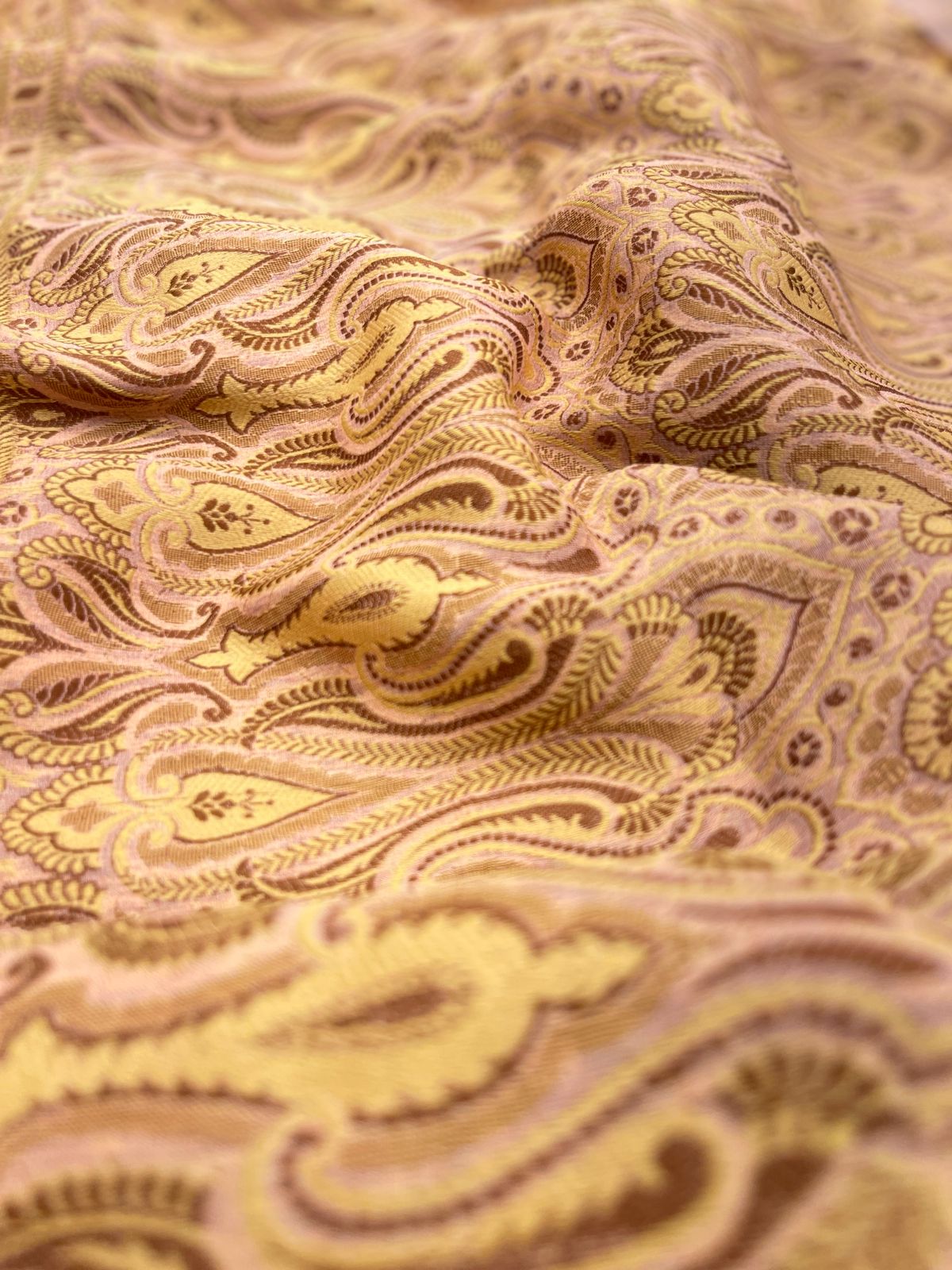 Faishana Pure Handloom Baby Pink Chiffon Floral Digital Print Boota with Copper Zari Banarasi Border and Baby Pink Blouse