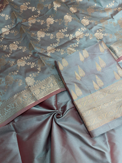 Seagreen Semi Katan Silk Handloom Banarasi 3 pcs Suit Set MUB_SK6