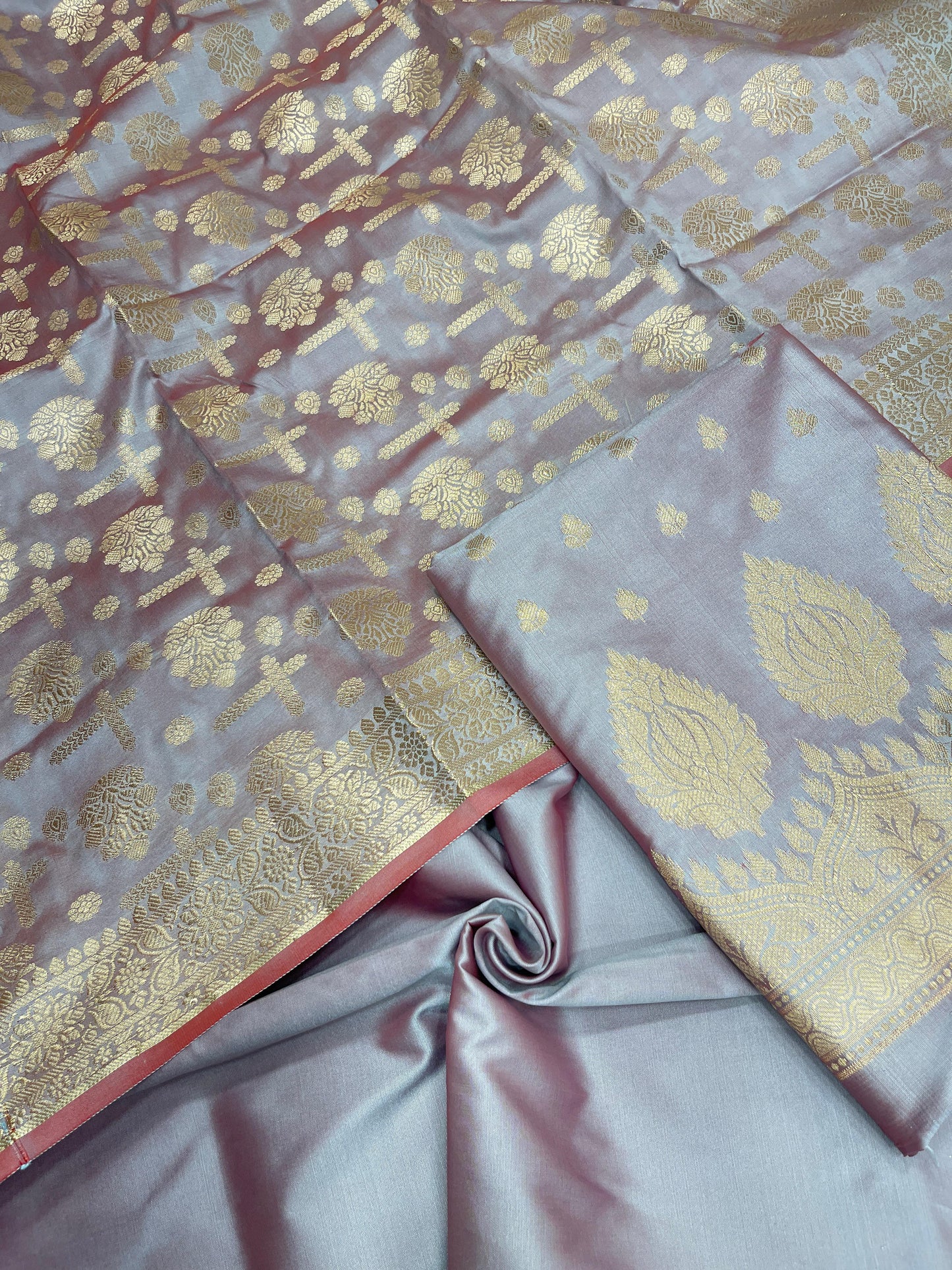 Seagreen Semi Katan Silk Handloom Banarasi 3 pcs Suit Set MUB_SK8