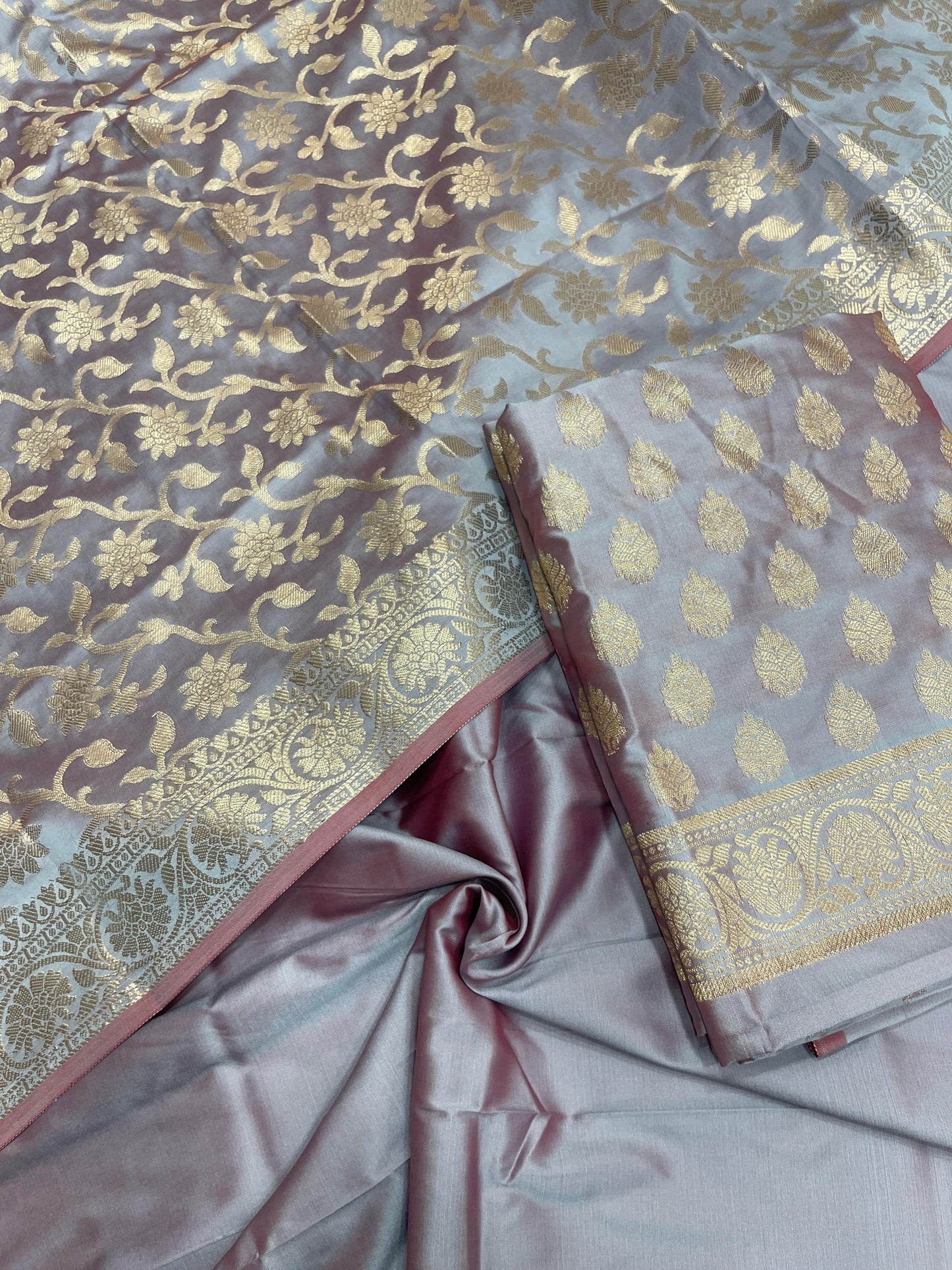 Seagreen Semi Katan Silk Handloom Banarasi 3 pcs Suit Set MUB_SK15