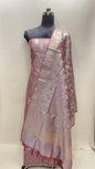 Mauve Semi Katan Silk Handloom Banarasi 3 pcs Suit Set MUB_SK24