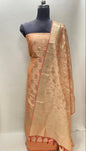 Orange Semi Katan Silk Handloom Banarasi 3 pcs Suit Set MUB_SK25