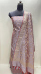 Mauve Semi Katan Silk Handloom Banarasi 3 pcs Suit Set MUB_SK35