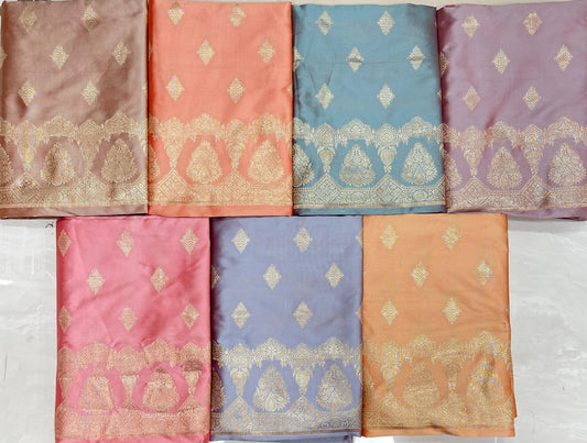 Cotton Silk Handloom 3 pcs Banarasi Suit 950MUB_SK57-MUB_SK63 SET