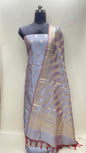 Light Purple Semi Katan Silk Handloom Banarasi 3 pcs Suit Set MUB_SK63