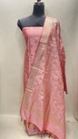 Pink Semi Katan Silk Handloom Banarasi 3 pcs Suit Set MUB_SK64