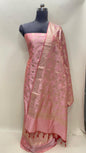 Pink Semi Katan Silk Handloom Banarasi 3 pcs Suit Set MUB_SK71