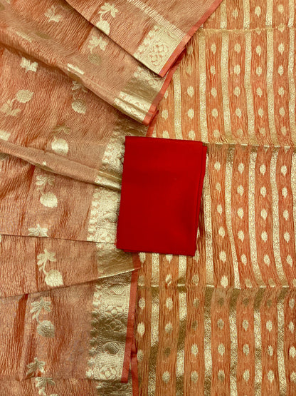 Red Crush Tissue Silk Banarasi 3 pcs Suit Set IM_CRT1