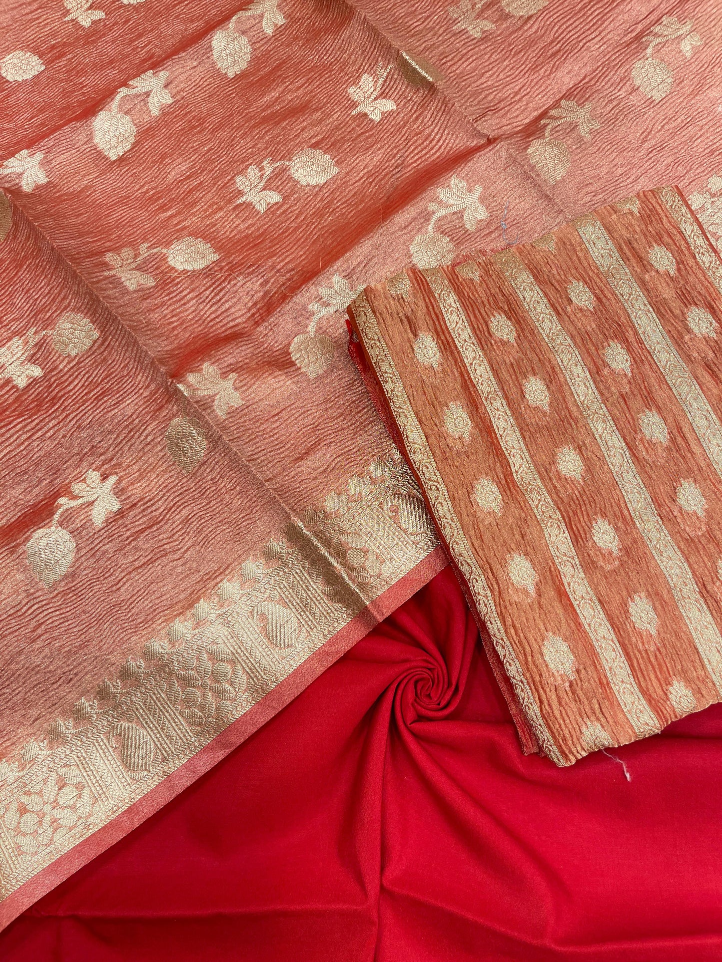 Red Crush Tissue Silk Banarasi 3 pcs Suit Set IM_CRT1
