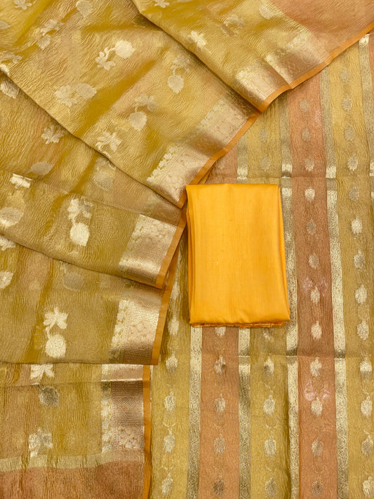 Yellow Crush Tissue Silk Banarasi 3 pcs Suit Set IM_CRT2