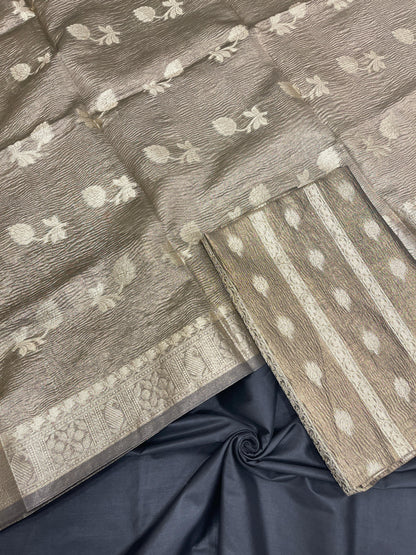 Black Crush Tissue Silk Banarasi 3 pcs Suit Set IM_CRT5