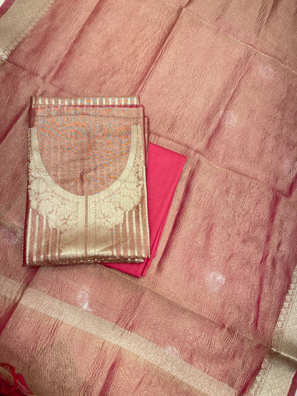 Pink Necklace Tissue Silk Banarasi 3 pcs Suit Set IM_TN3