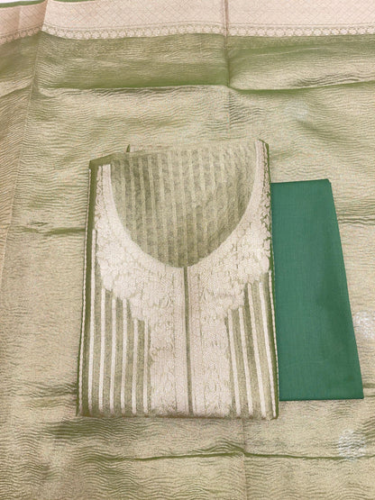 Green Necklace Tissue Silk Banarasi 3 pcs Suit Set IM_TN4