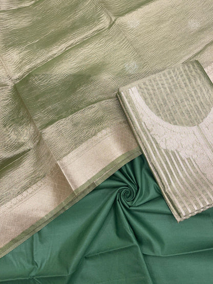 Green Necklace Tissue Silk Banarasi 3 pcs Suit Set IM_TN4