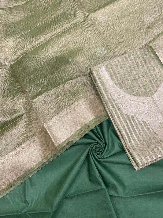 Green Necklace Tissue Silk Banarasi 3 pcs Suit Set IM_TN4