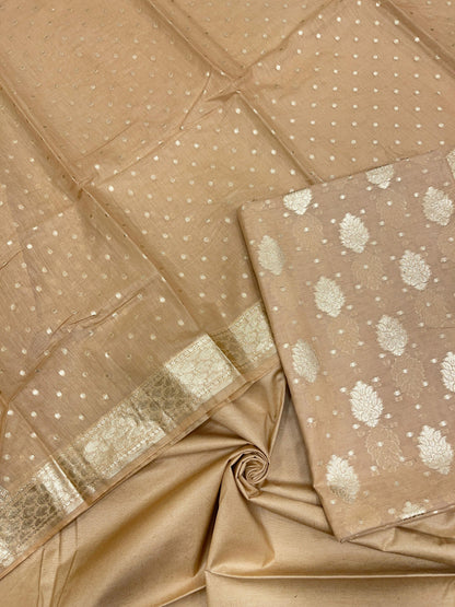 Beige Pure Cotton Self Design Banarasi 3 pcs Suit Set IM_PCSD1