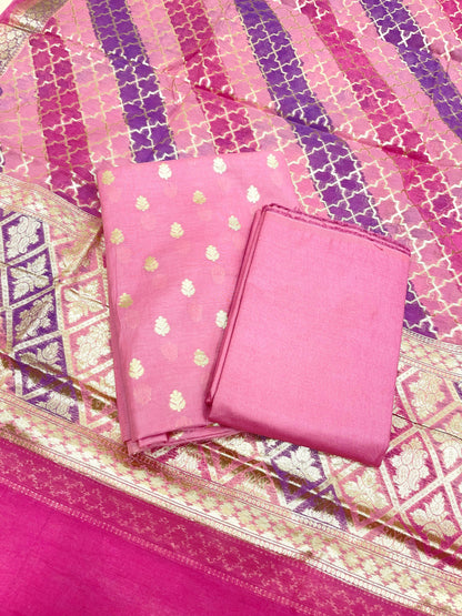 Purple Pure Cotton Handbrush Patti Dupatta Banarasi 3 pcs Suit Set IM_PCHBP2