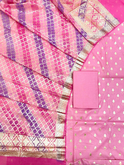 Purple Pure Cotton Handbrush Patti Dupatta Banarasi 3 pcs Suit Set IM_PCHBP2