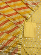 Yellow Pure Cotton Handbrush Patti Dupatta Banarasi 3 pcs Suit Set IM_PCHBP3