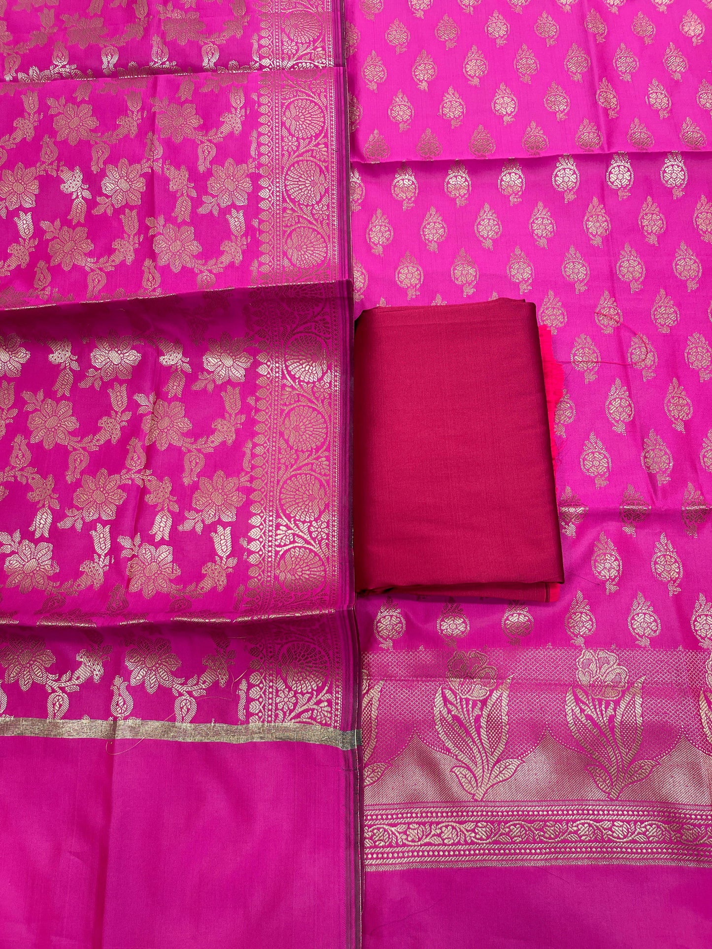 Pink Semi Silk Banarasi 3 pcs Suit Set IM_CS8