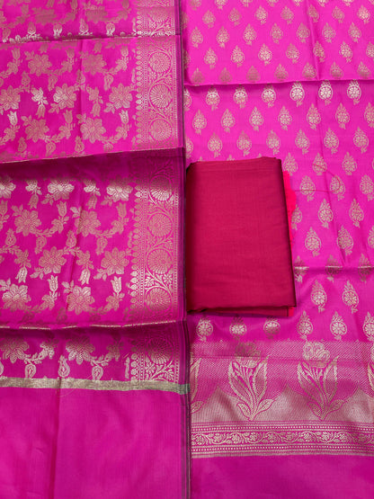 Pink Semi Silk Banarasi 3 pcs Suit Set IM_CS8