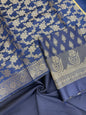 Navy Blue Semi Silk Banarasi 3 pcs Suit Set IM_CS11