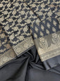 Black Semi Silk Banarasi 3 pcs Suit Set IM_CS12