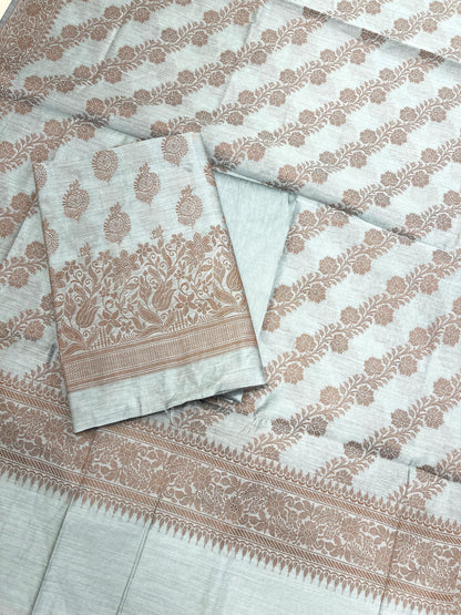 Grey Cotton Banarasi 3 pcs Suit Set IM_CS18