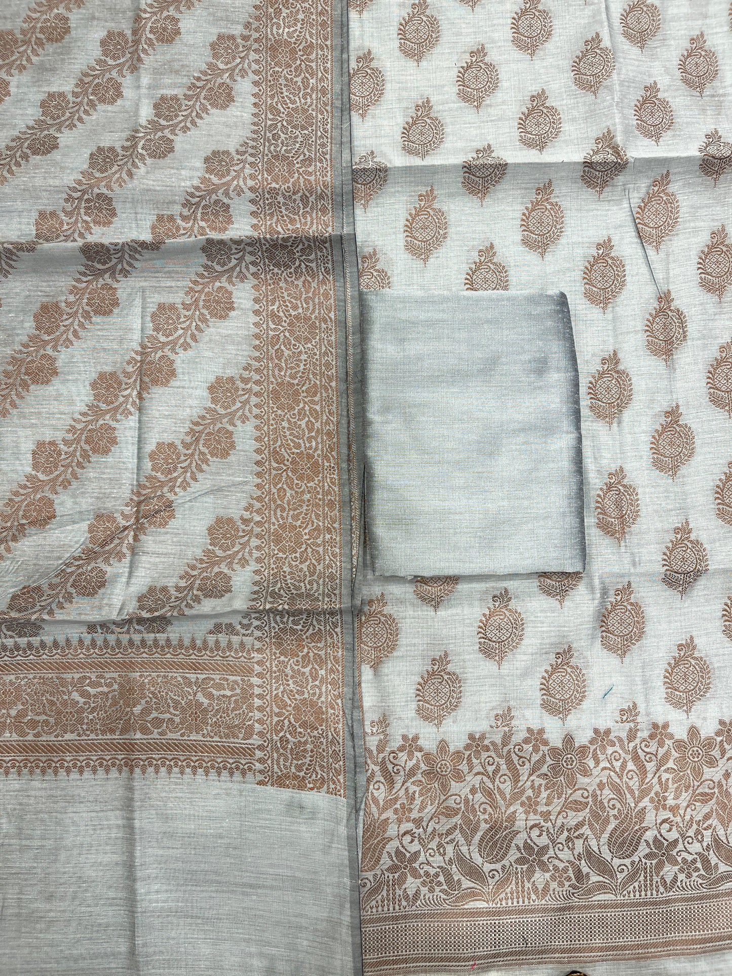 Sea Green Cotton Banarasi 3 pcs Suit Set IM_CS20