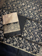 Beige Cotton Banarasi 3 pcs Suit Set with Contrast Black Dupatta IM_CS13