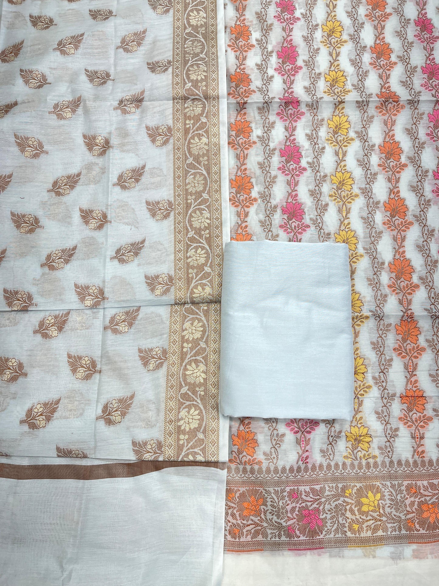 Light Sea Green Cotton Banarasi 3 pcs Suit Set IM_CS30