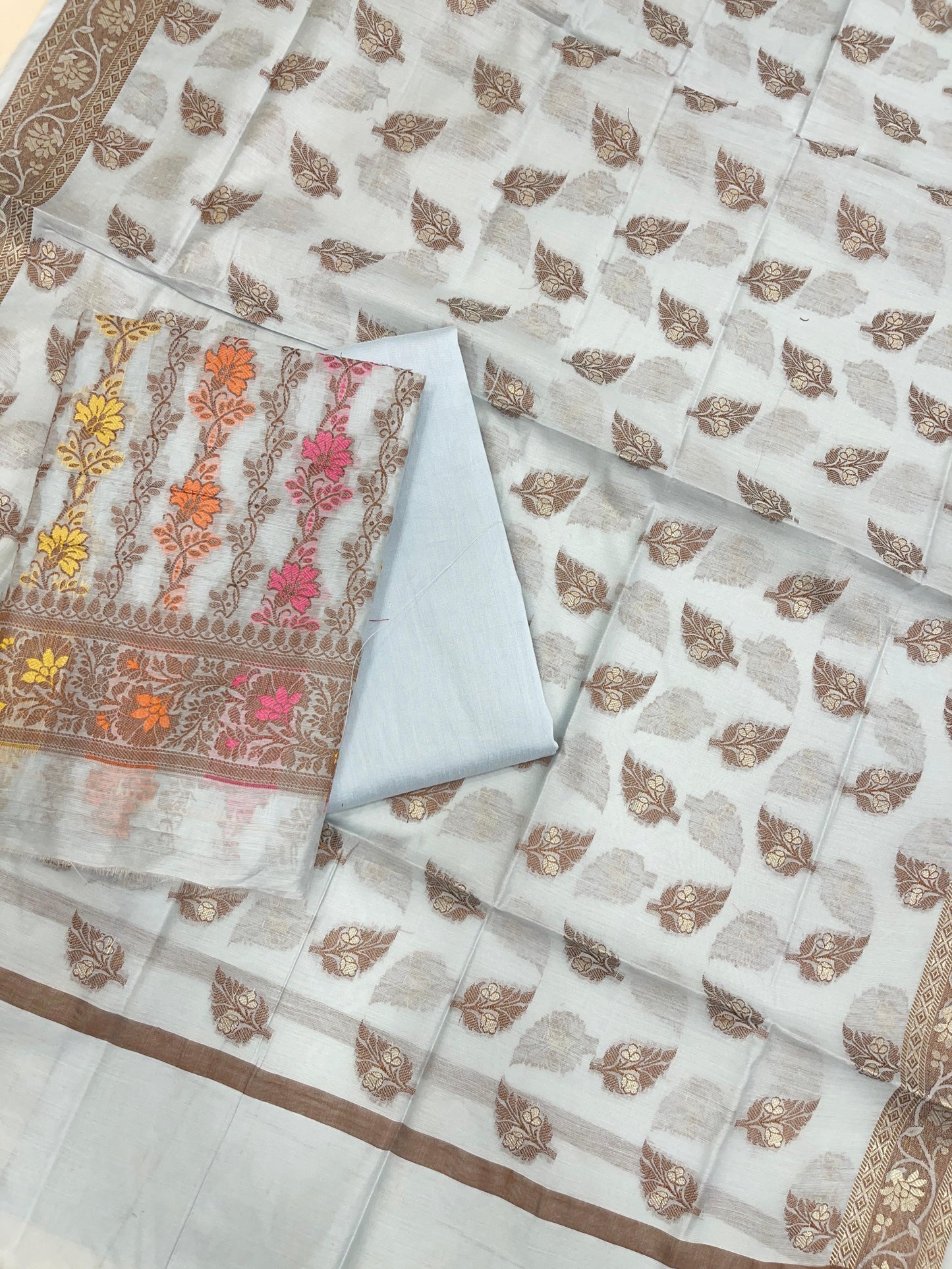 Light Sea Green Cotton Banarasi 3 pcs Suit Set IM_CS30