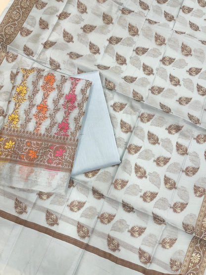 Light Sea Green Cotton Banarasi 3 pcs Suit Set IM_CS30