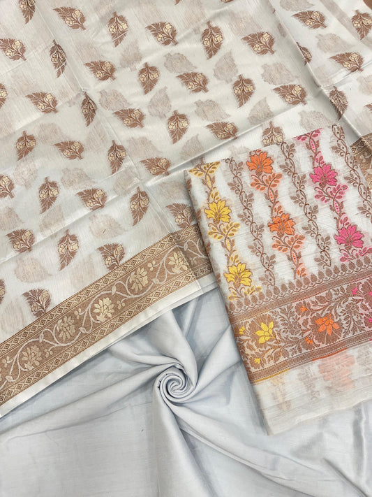Light Sea Green Cotton Banarasi 3 pcs Suit Set IM_CS30