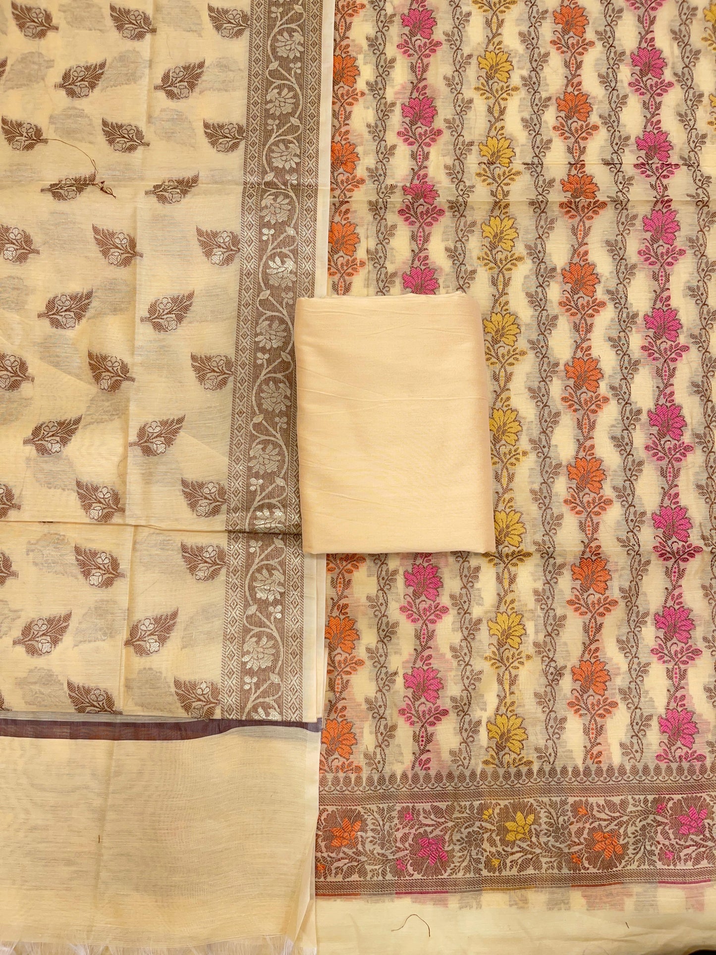 Yellow Cotton Banarasi 3 pcs Suit Set IM_CS31